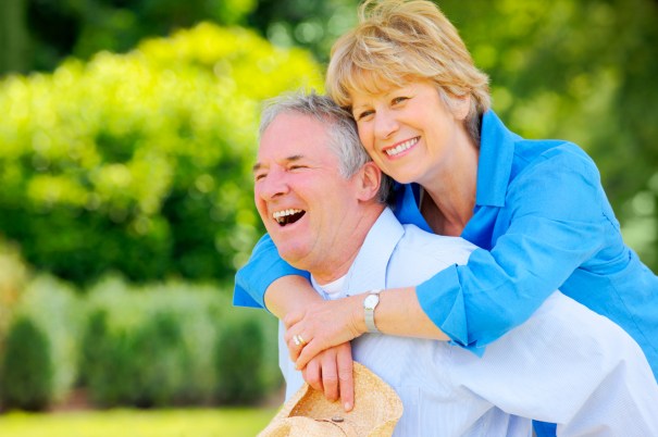 Senior couple having fun